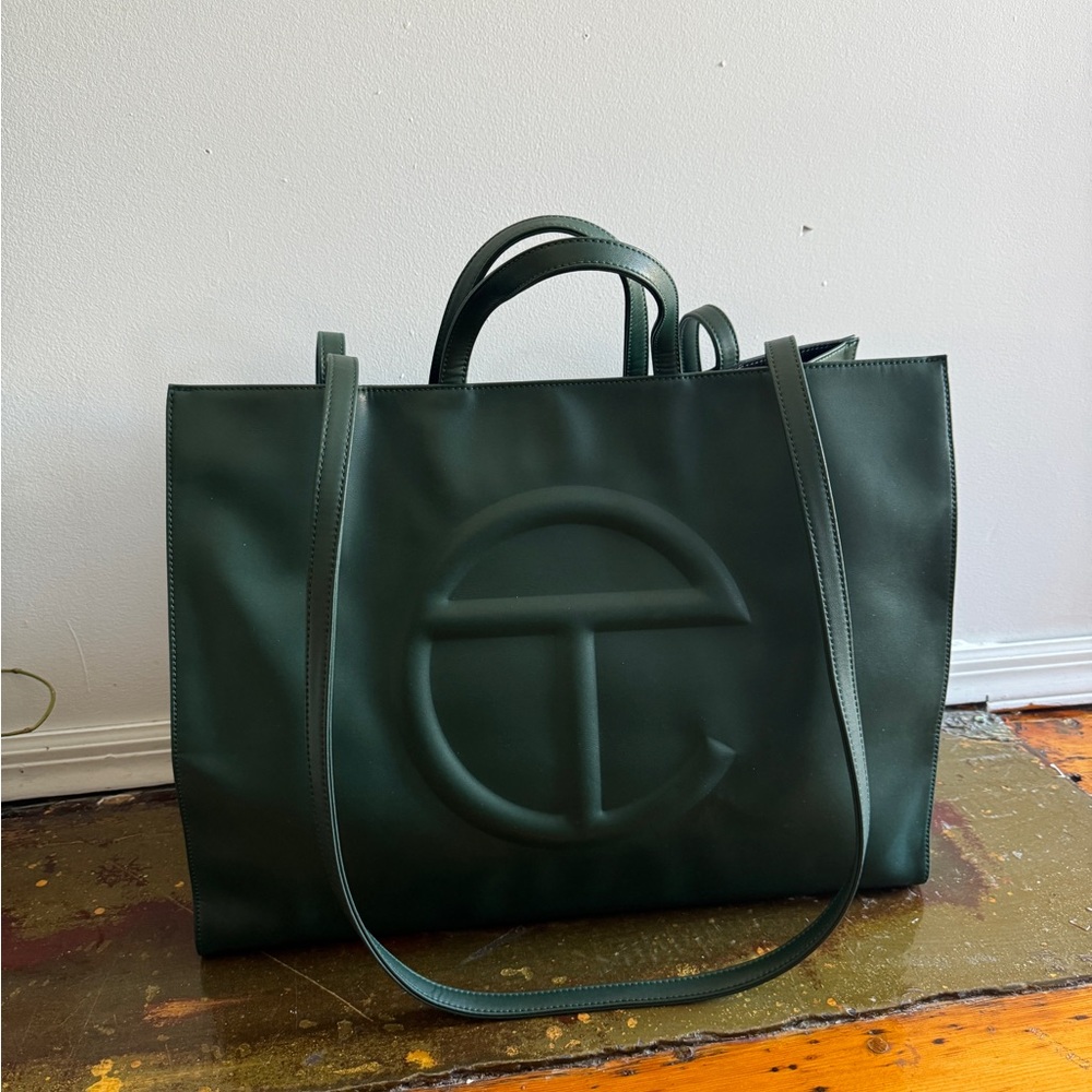 Authentic Telfar Tote Large Dark Olive used once